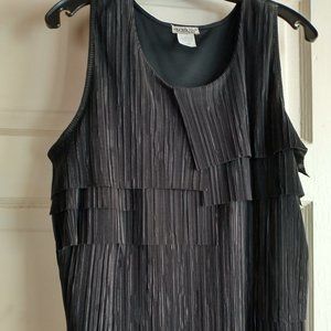 Sleeveless Black Fringe Top